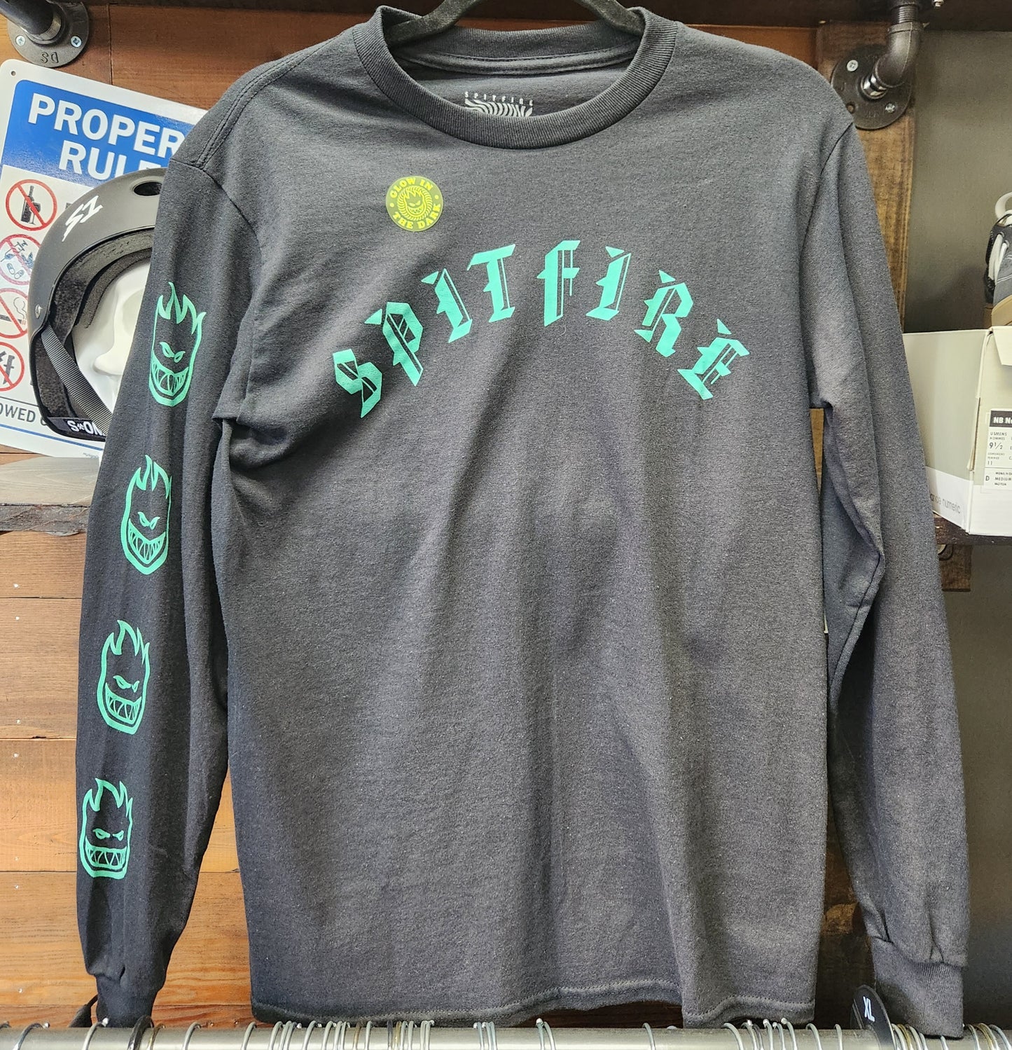 Spitfire - Old English Bighead Green Lettering
