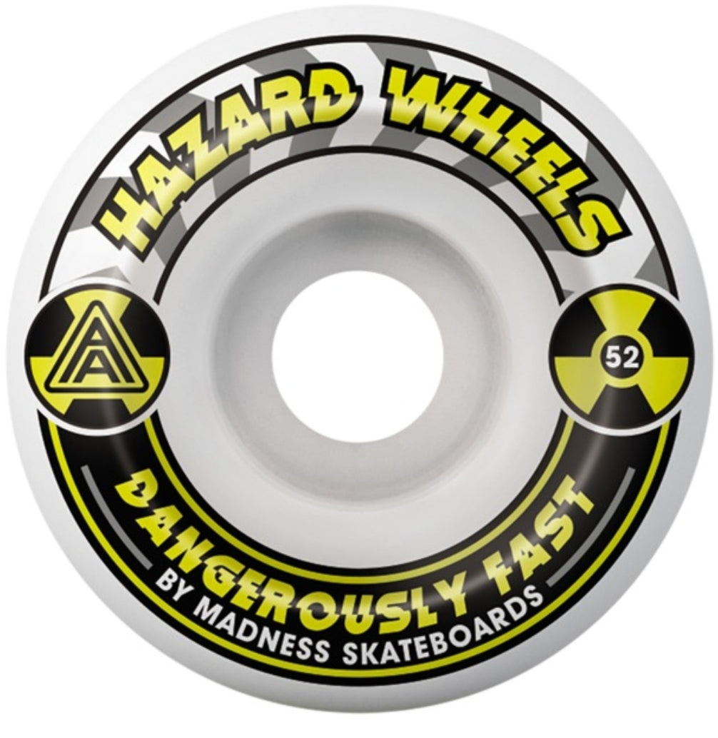Hazard - CS Formula Conical Alarm White / Yellow Skateboard Wheels - 52mm 101a