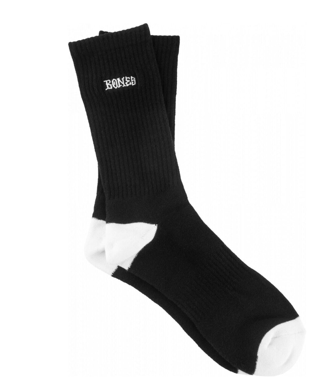 BONES - STITCHED LOGO CREW SOCKS 1 PAIR BLACK