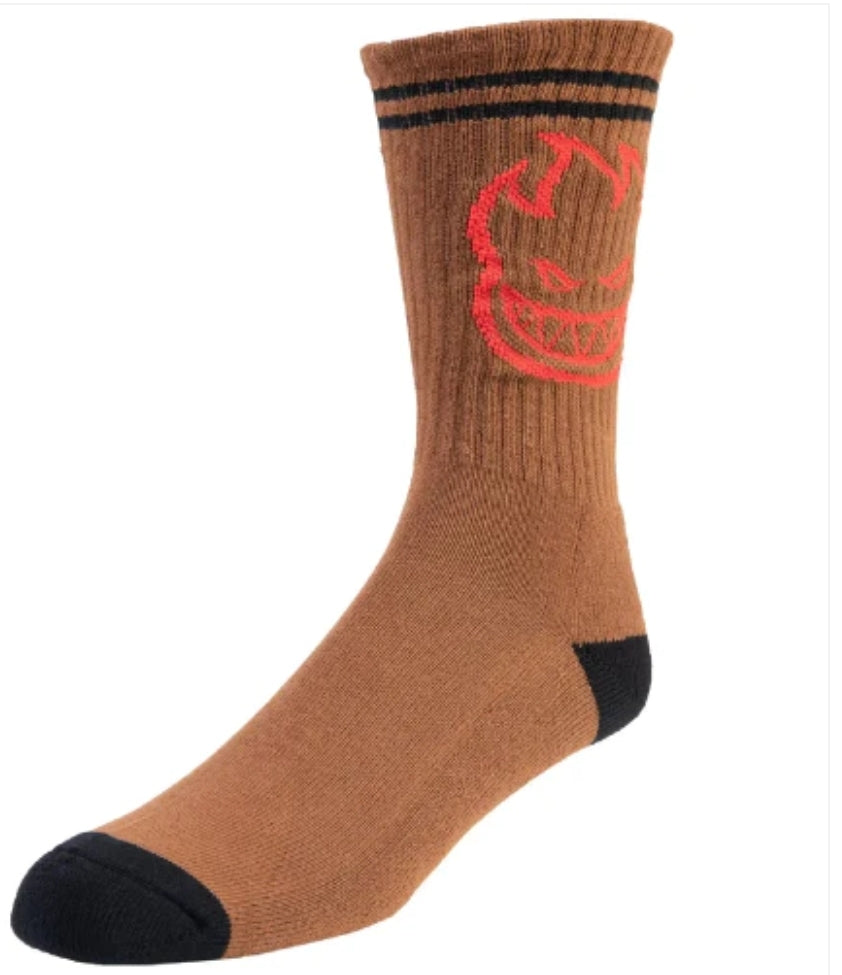 Spitfire - Bighead Crew Socks - Brown/Red/Black