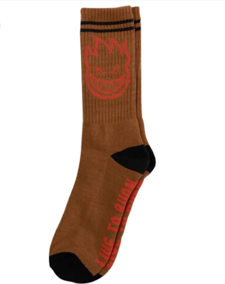 Spitfire - Bighead Crew Socks - Brown/Red/Black