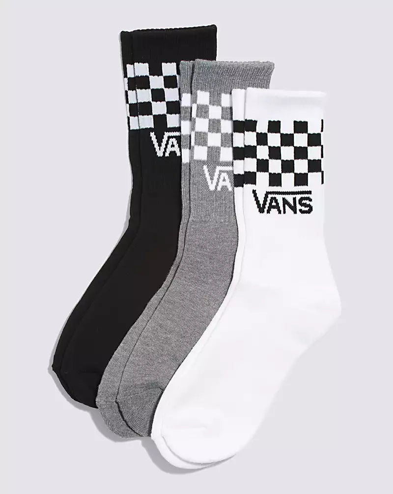 Vans - Drop V Classic Check Crew Socks 3-Pack Sizes 10-13.5