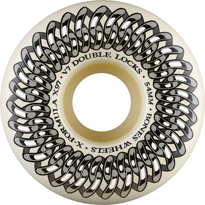 BONES - WHEELS X-Formula Skateboard Wheels Double Lock V7 54mm 97A 4PK White