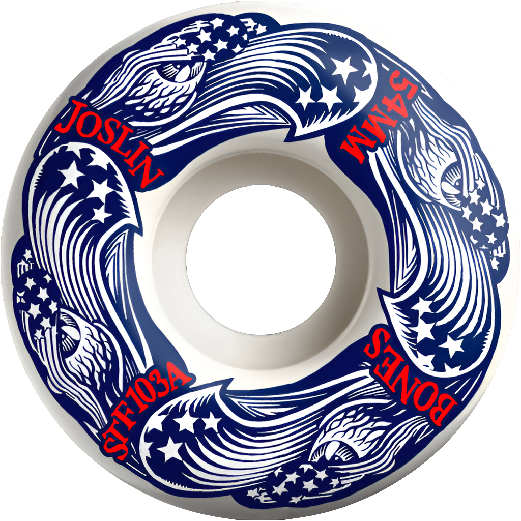 BONES - PRO STF SKATEBOARD WHEELS JOSLIN FREEDOM FOURSOME 54 V1 STANDARD WHEELS 103A 4PK