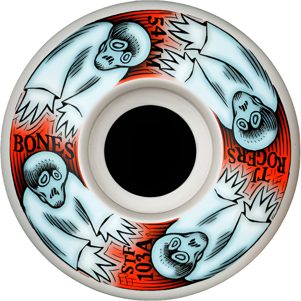 BONES - PRO STF SKATEBOARD WHEELS ROGERS WHIRLING SPECTERS 54MM V3 SLIMS 103A 4PK