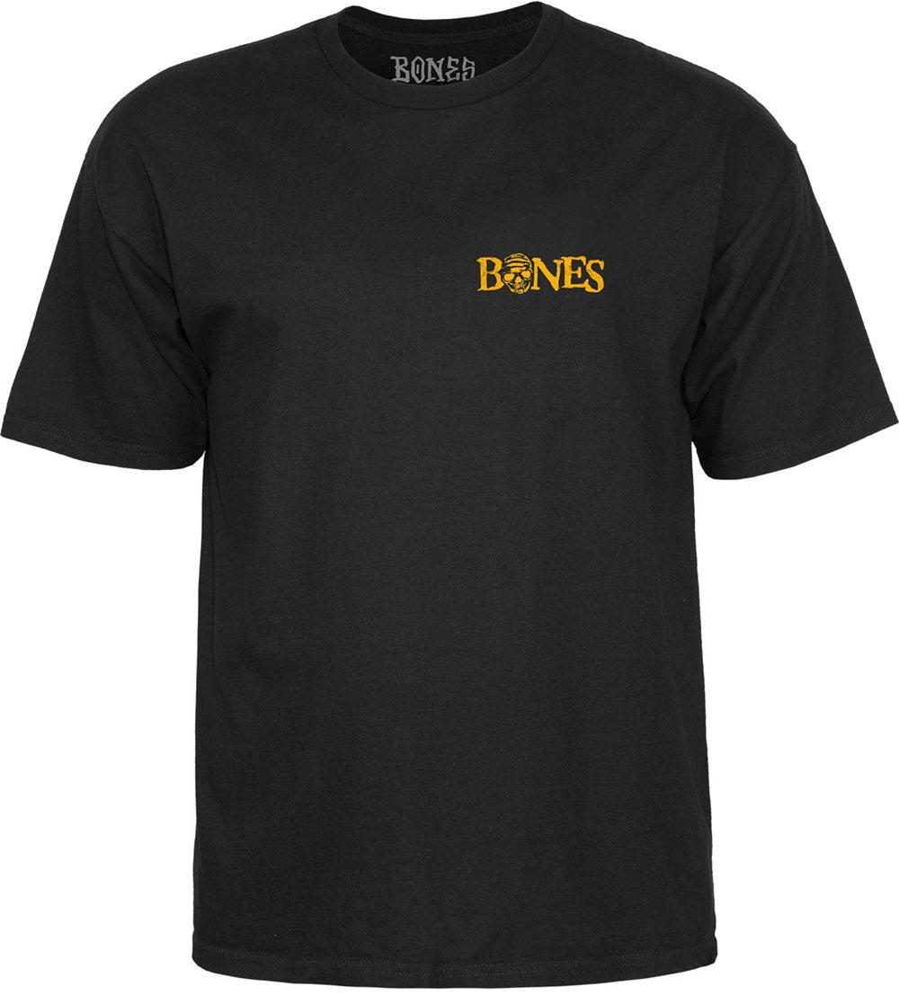 BONES - T-SHIRT BLACK & GOLD - BLACK