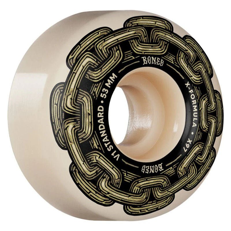 BONES - X-FORMULA SKATEBOARD WHEELS GOLD CHAIN 53MM V1 STANDARD 97A