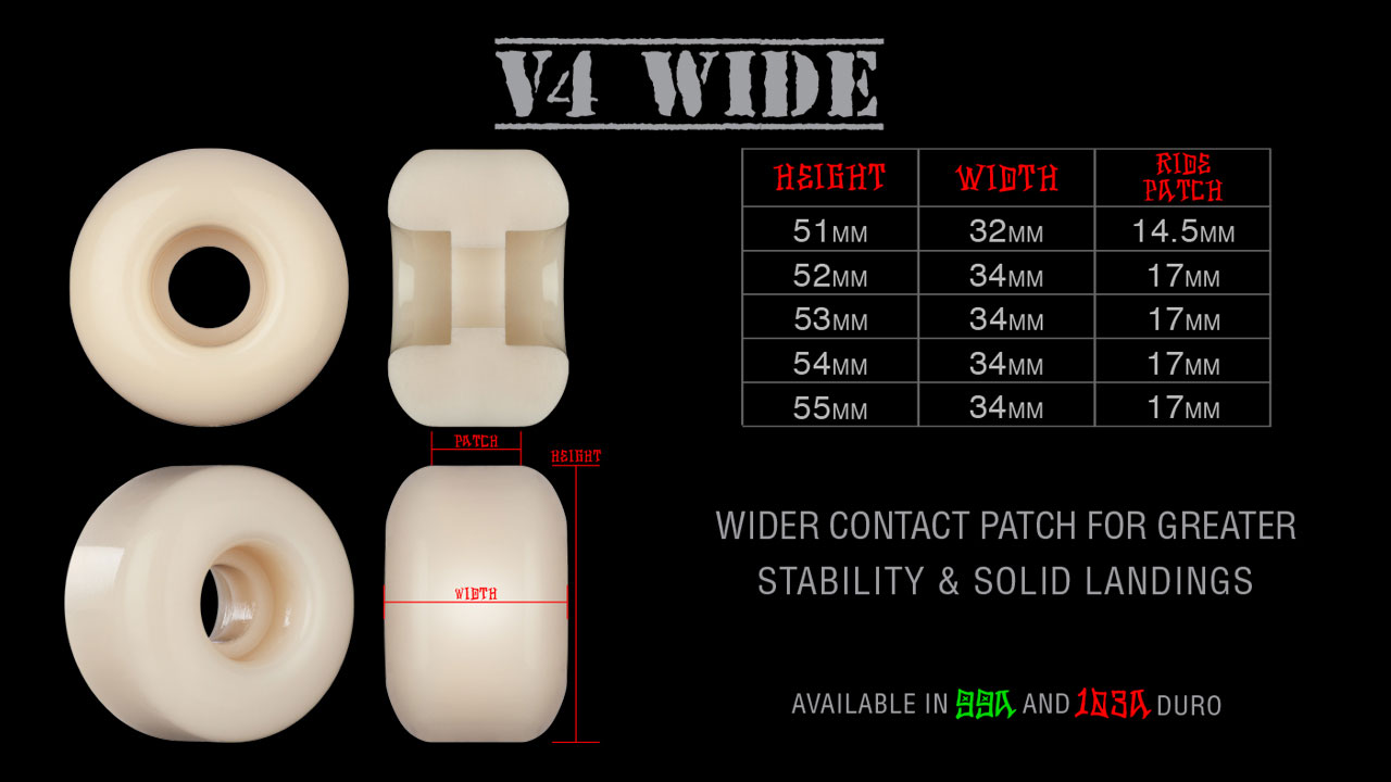 BONES - STF Skateboard Wheels 4 DOG NIGHT - 54mm V4 Wide 99A 4pk White