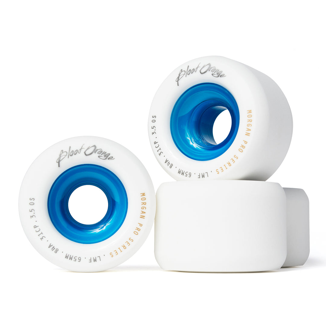 Blood Orange - Liam Morgan Formula Longboard Wheels White/Blue - 65mm 84a