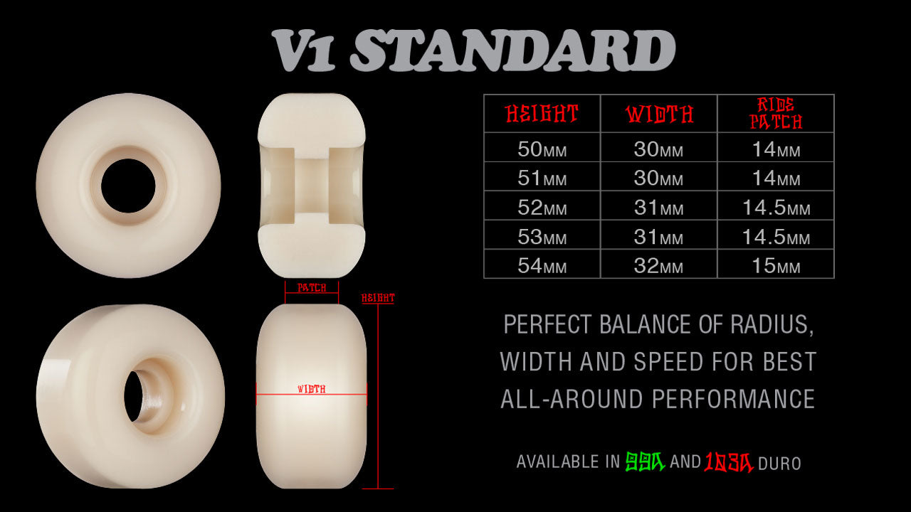 BONES - PRO STF SKATEBOARD WHEELS JOSLIN FREEDOM FOURSOME 54 V1 STANDARD WHEELS 103A 4PK