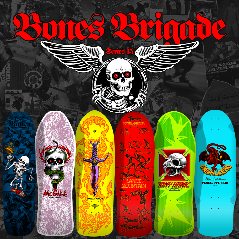 The Bones Brigade series 15 decks are finally here! They will become available online at 1 pm March 20th. First come first served!
