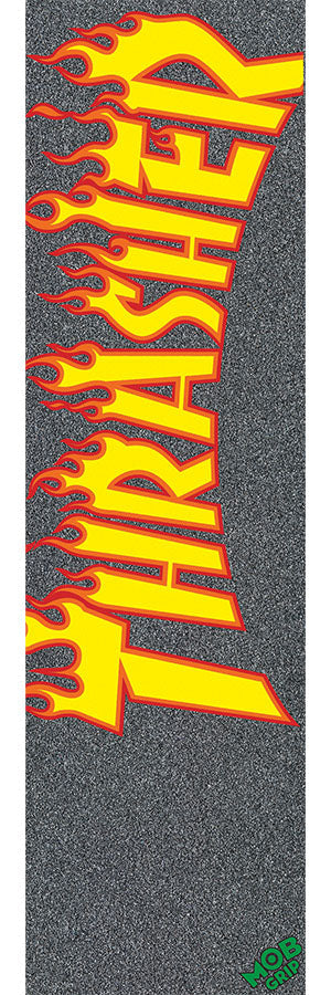 Mob - 9in Thrasher Yellow and Orange Flame Sheet Skateboard GripTape