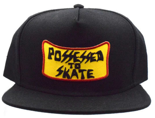 SUICIDAL SKATES - POSSESSED TO SKATE PATCH SNAPBACK HAT (BLACK)