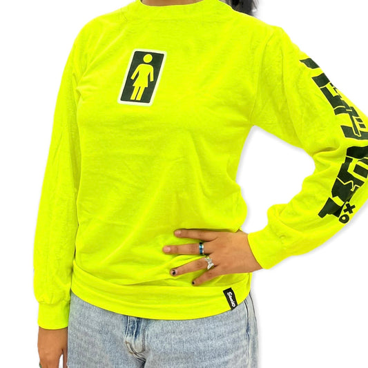 Girl - "Tokyo Speed" Badtz Maru/Safety Green Character Long Sleeve