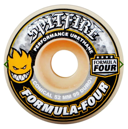 Spitfire - Formula Four 99D Conical Yellow Print Wheels 52mm