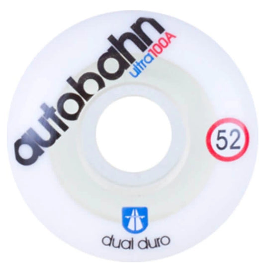 Autobahn - Dual Durometer Ultra Classics Wheels 52mm 100a - White/Clear