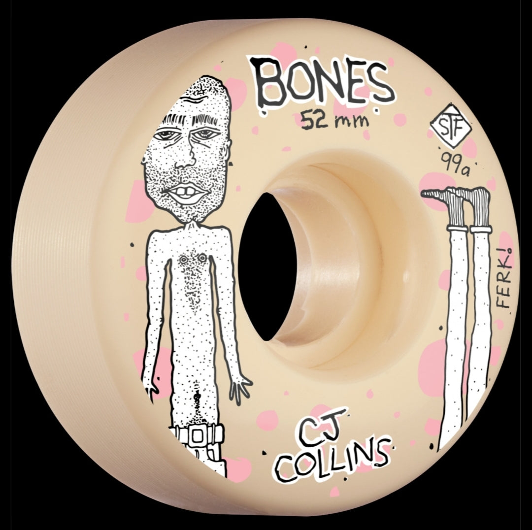 BONES - PRO STF SKATEBOARD WHEELS COLLINS FERK 52MM V3 SLIM 99A