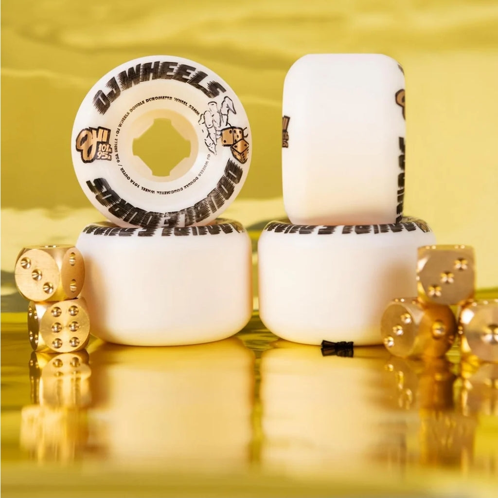 OJ - 53mm 101a/95a Double Duro White Mini Combo Skateboard Wheels