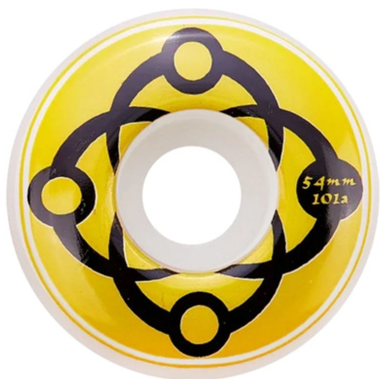 Satori Movement - Big Link White / Yellow Skateboard Wheels - 54mm 101a