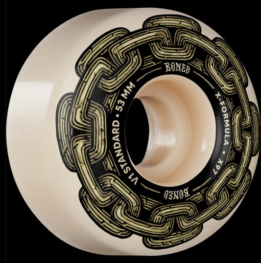 BONES - X-FORMULA SKATEBOARD WHEELS GOLD CHAIN 53MM V1 STANDARD 97A