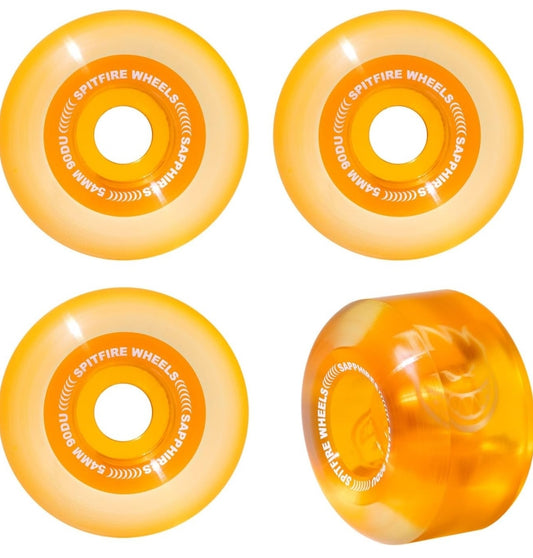 Spitfire - Skateboard Wheels 54mm Sapphire 90d Orange Soft and Fast with Formula Four Core