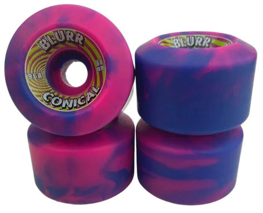 Blurr - 60mm 96a Re-Issue Swirl Conical Pink/Purple Skateboard Wheels