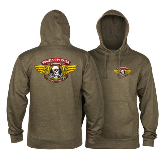 Powell Peralta - Winged Ripper Hooded Sweatshirt Mid Weight Army Heather