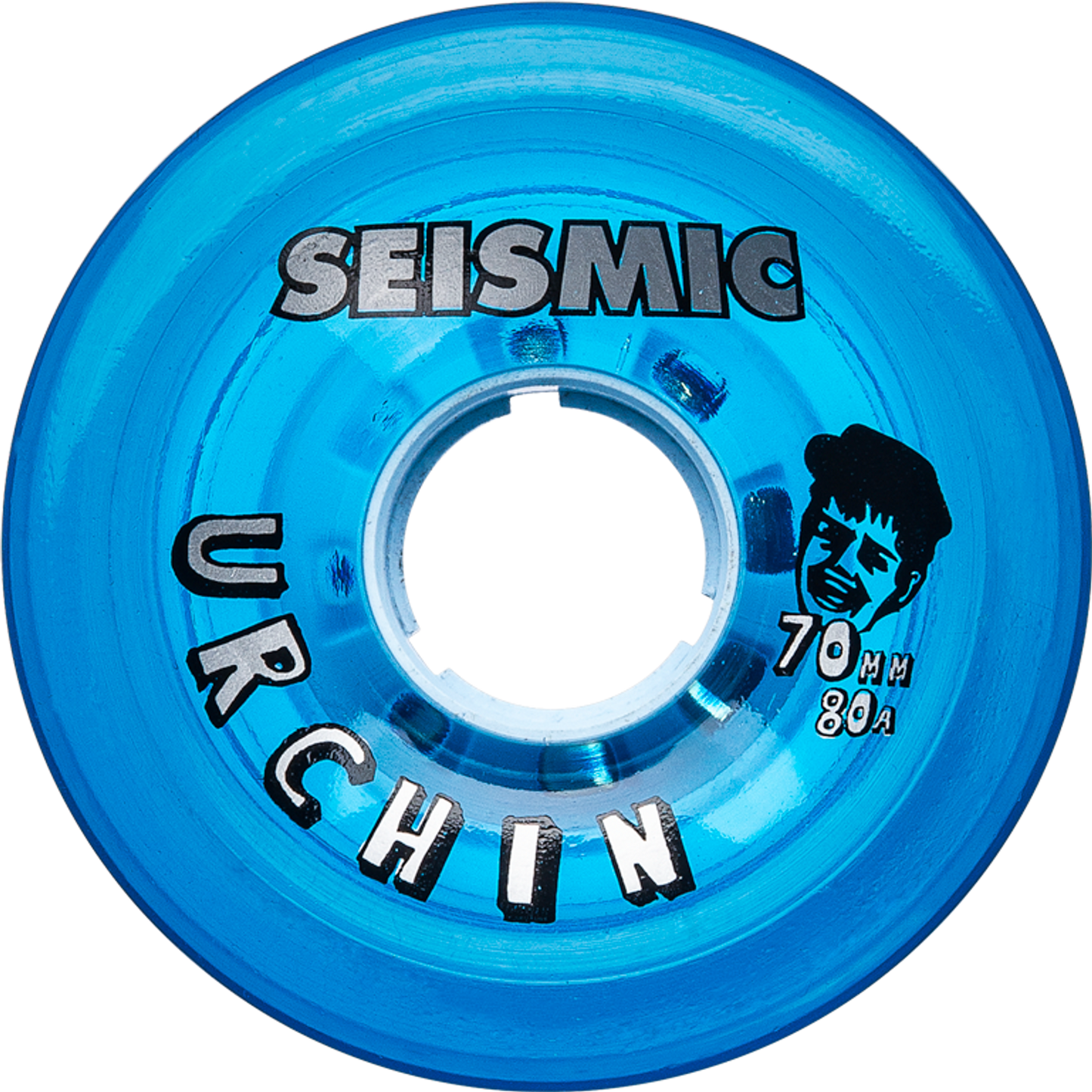 Seismic - 70mm 80A Urchin Wheels - Crystal Clear Blue