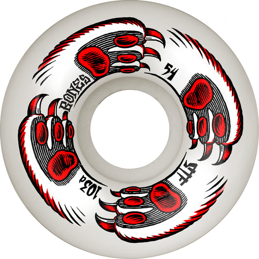 BONES - WHEELS STF Skateboard Wheels KITTY TWISTER - 54mm V5 Sidecut 103A 4pk White