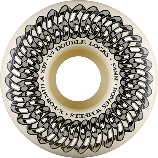 BONES - WHEELS X-Formula Skateboard Wheels Double Lock V7 54mm 97A 4PK White