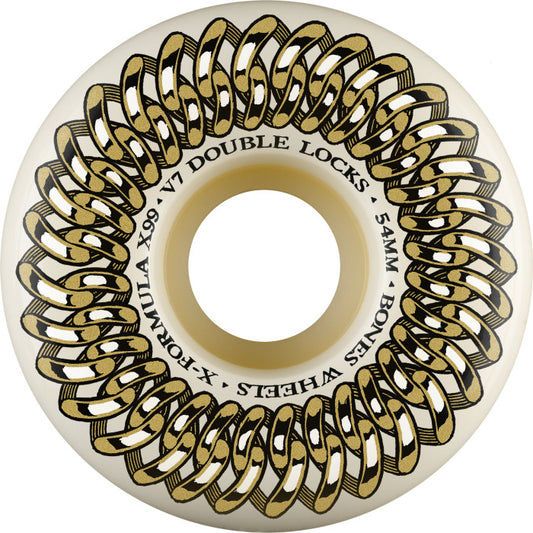 BONES - X-Formula Skateboard Wheels Double Lock V7 54mm 99A 4PK White