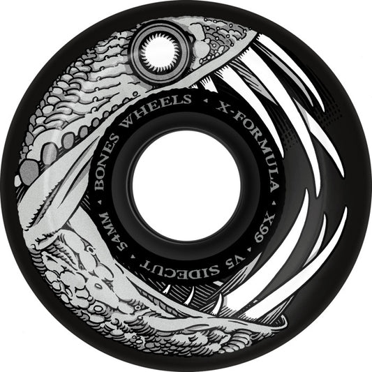 BONES - X-Formula Skateboard Wheels Dark Waters 54mm V5 Sidecut 99A Blk 4PK