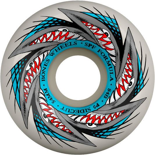 BONES - WHEELS SPF SKATEBOARD WHEELS POOL SHARKNADO P5 SIDECUT 84B 4PK WHITE