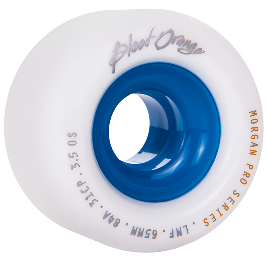 Blood Orange - Liam Morgan Formula Longboard Wheels White/Blue - 65mm 84a