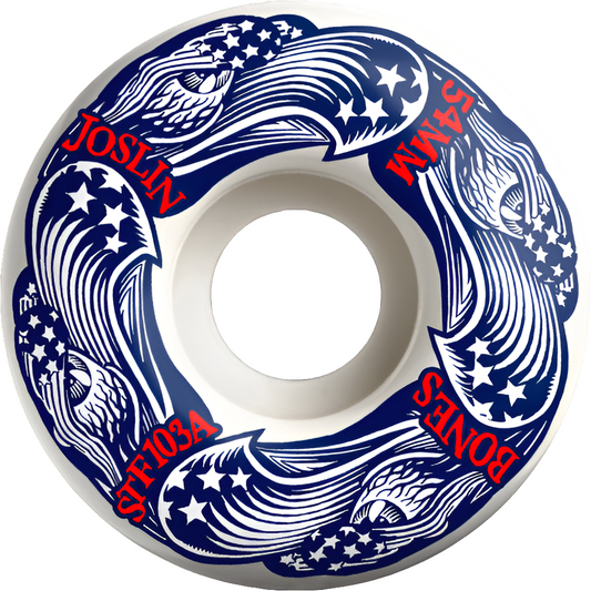 BONES - PRO STF SKATEBOARD WHEELS JOSLIN FREEDOM FOURSOME 54 V1 STANDARD WHEELS 103A 4PK