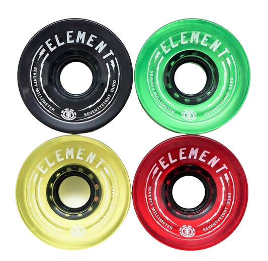 Element - Rasta 70mm 78a Red, Yellow, Black & Green Cruiser Wheels