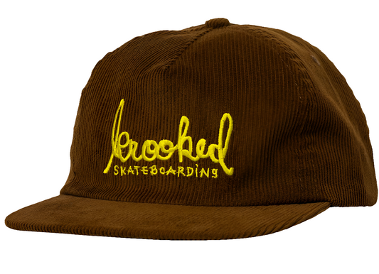 Krooked - Adj. Skript Snapback Hat Brown/Gold