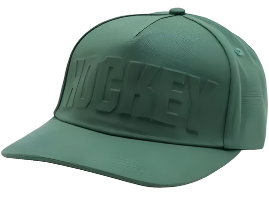 Hockey - Embossed - Velcro Back Hat - Forest Green