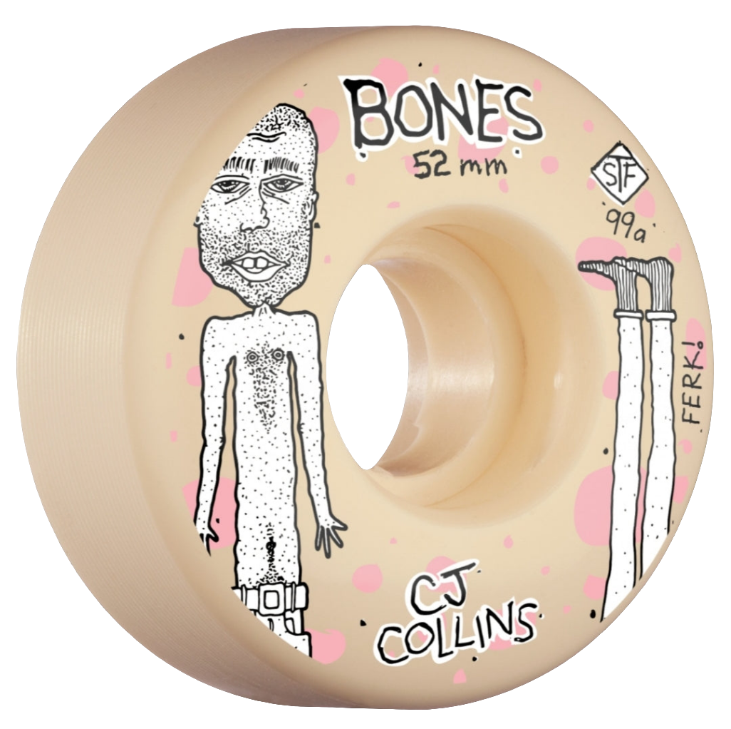 BONES - PRO STF SKATEBOARD WHEELS COLLINS FERK 52MM V3 SLIM 99A
