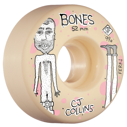 BONES - PRO STF SKATEBOARD WHEELS COLLINS FERK 52MM V3 SLIM 99A
