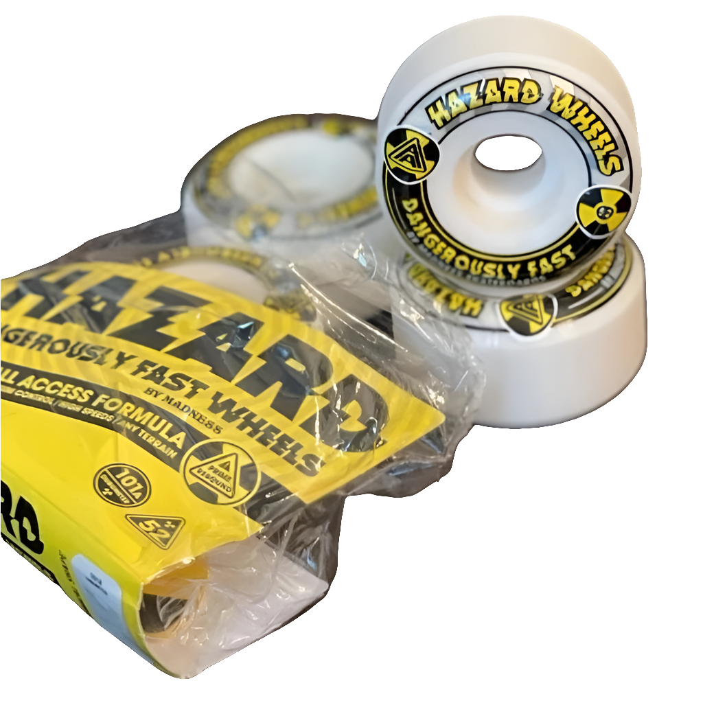 Hazard - CS Formula Conical Alarm White / Yellow Skateboard Wheels - 52mm 101a