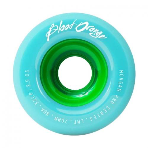 Blood Orange - Morgan Pro 70mm - 80A Longboard Wheels Teal/Green 4-pack