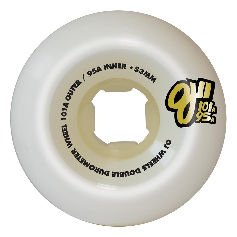 OJ - 53mm 101a/95a Double Duro White Mini Combo Skateboard Wheels