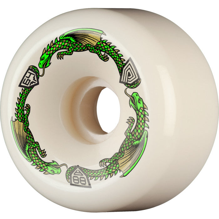 Powell Peralta - Dragons 88A - Bomber Symmetrical Shape - Extra Wide Ride Patch - 64mm x 40mm 88A Bomber Skateboard Wheels 4pk