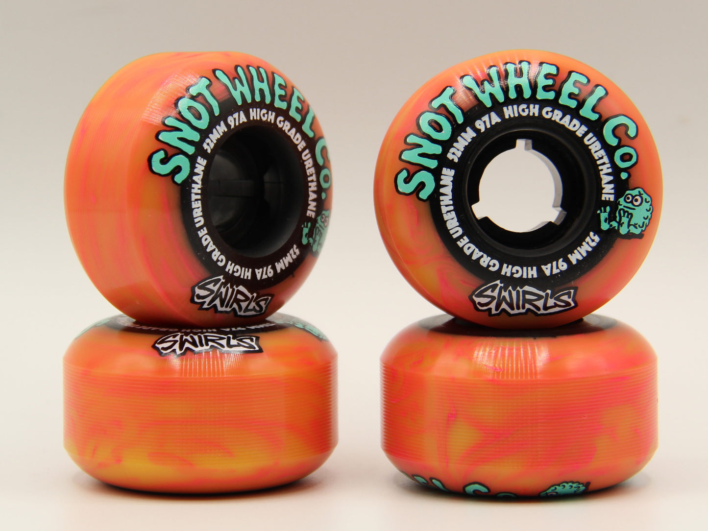 Snot - 52mm/97a Pink/Yellow Swirl Classic Shape Wheels