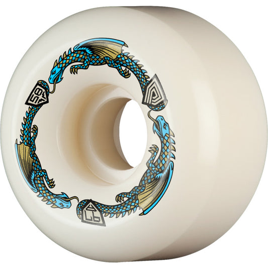 Powell Peralta - Dragons 97A - Ratbones II Symmetrical Shape - Narrow Ride Patch - 58mm x 33mm 97A Ratbone II Skateboard Wheels 4pk