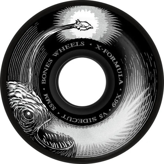 BONES - X-Formula Skateboard Wheels Dark Waters 55mm V5 Sidecut 99A Blk 4PK