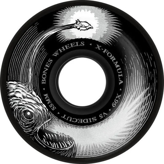 BONES - X-Formula Skateboard Wheels Dark Waters 55mm V5 Sidecut 99A Blk 4PK