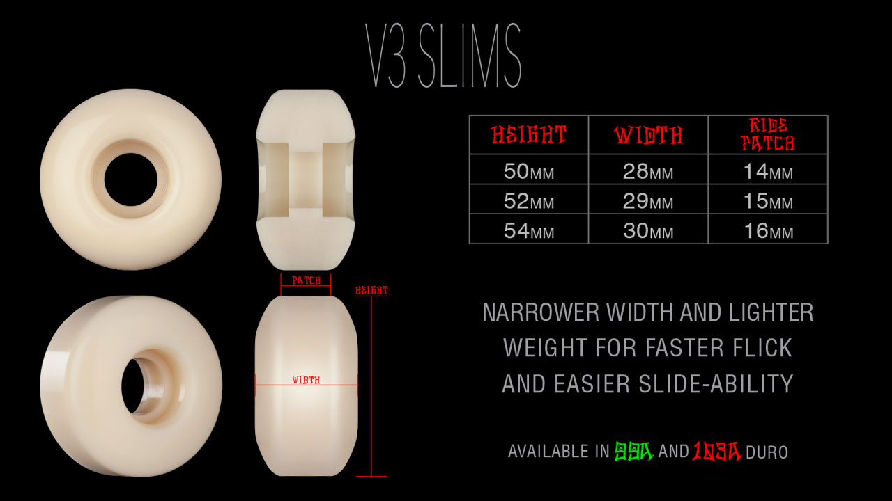 BONES - PRO STF SKATEBOARD WHEELS COLLINS FERK 52MM V3 SLIM 99A