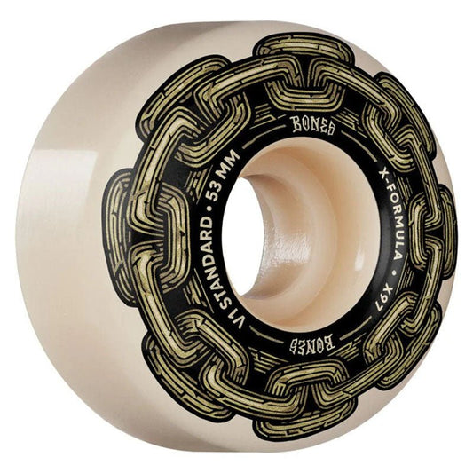 BONES - X-FORMULA SKATEBOARD WHEELS GOLD CHAIN 53MM V1 STANDARD 97A